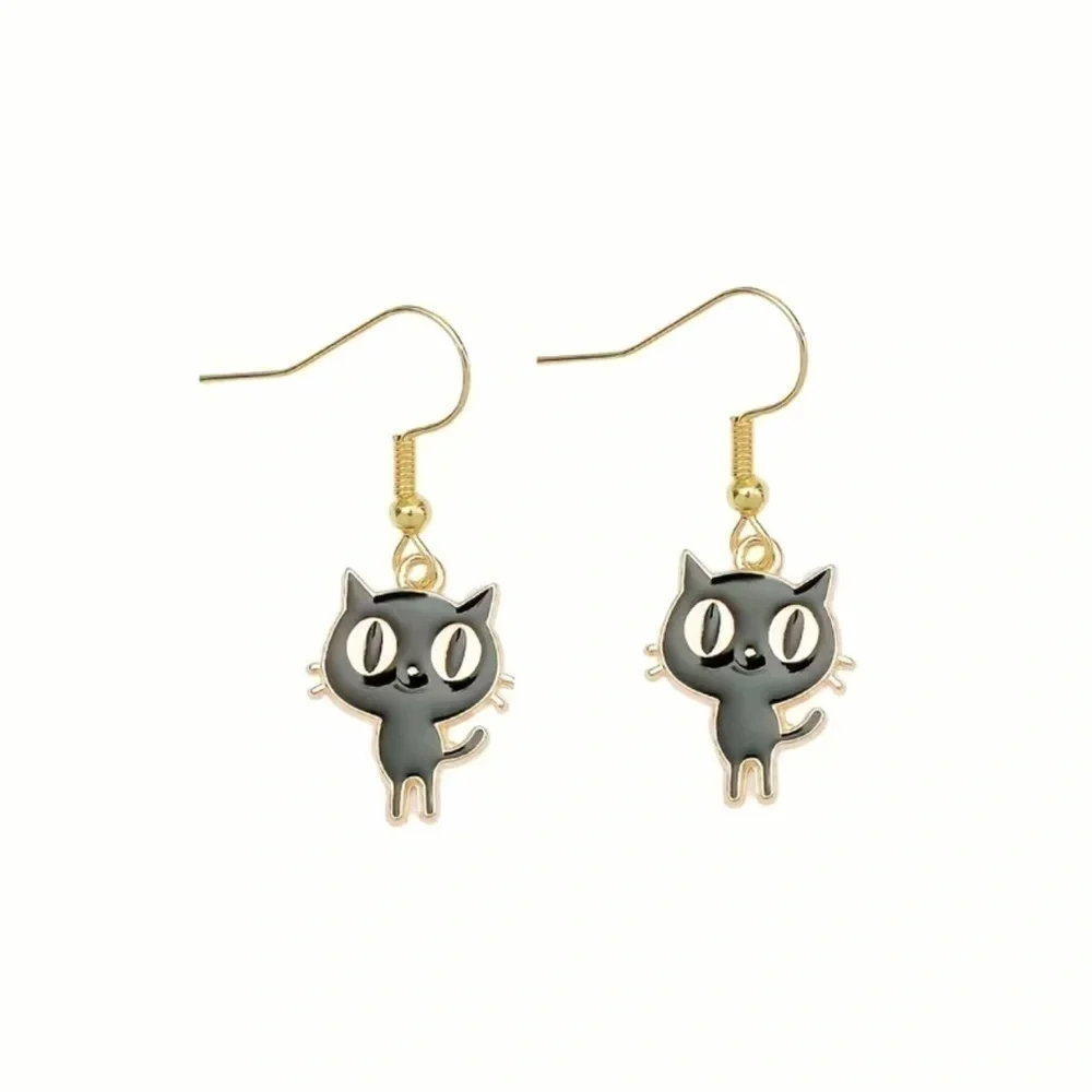 Black Cat Dangle Earrings